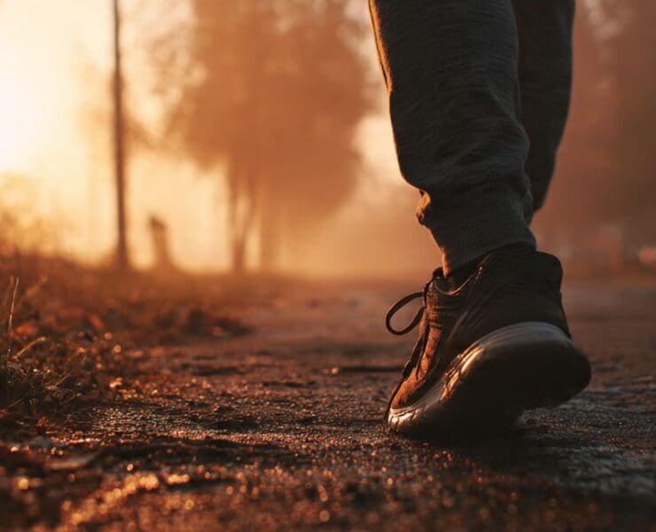 Person walking along a path representing documentary storytelling and personal growth