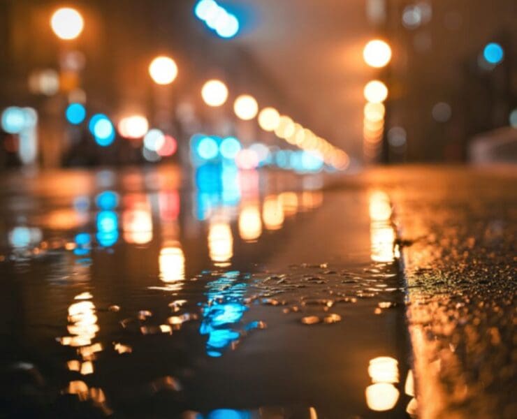 Moody crime investigation background music with dark urban night atmosphere