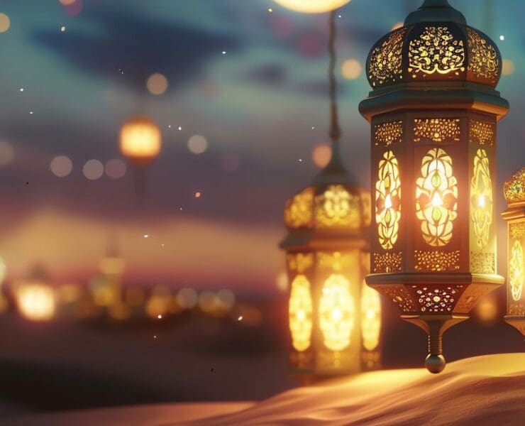 Warm glowing lanterns in a quiet night scene, evoking gentle magic and reflective storytelling